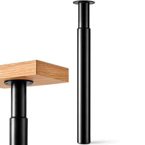 CROWNSHOP Adjustable Table Legs 1PCS 71-110cm Black Metal Folding Legs