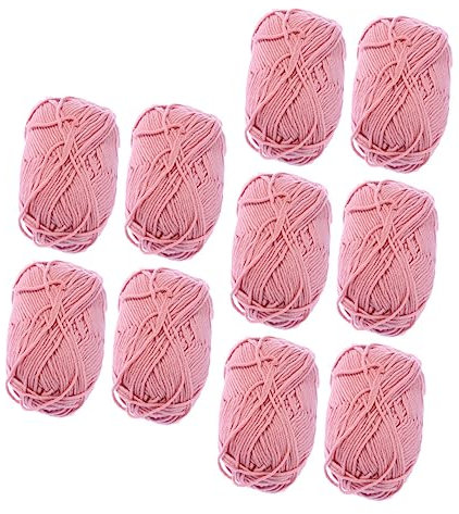 STOBOK 10rolls Cotton Yarn Weaving Rope for Knitting String Multicolored Yarn Bundle for DIY Handmade Sweater and Macrame Crafts