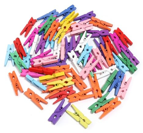 50Pcs/lot Colored Wooden Clips Multi-Size Multi-use Home Supplies Fit DIY Book Photo Clip Garment Sewing Aid Clip(3.5cm)