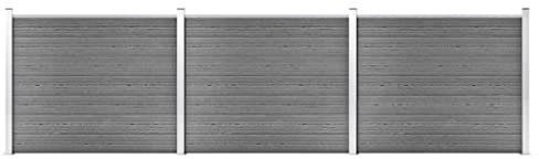 Juroupi Fence Panel Set WPC 526x146 cm Grey,Garden Fence Panels,Fence Panel WPC,Composite Fence Panels-3070456