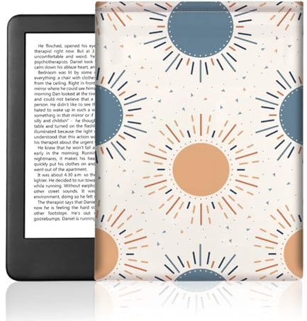 Bohemia Style Sonne EBook Reader Tasche Für 6 E Reader, Sonnenmuster E Reader Hülle Mit Druckknopfverschluss Wasserdichte Beidseitig Bedruckte E Book Hülle Aus Memory Stoff Zum Schutz Des Bildschirms