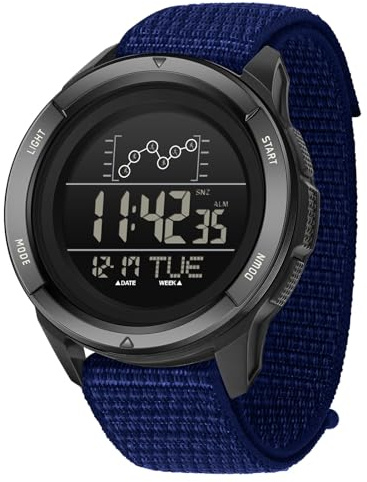 findtime Montre Militaire Homme Commando pour Homme Montre de Sport Bracelet Respirant,Calendrier,Réveil, Chronomètre, Podomètre Montre Numérique Étanche 50ATM Cadran