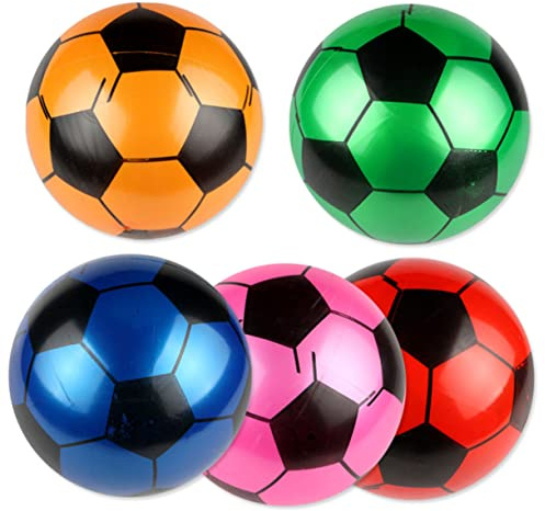 HOODANCOS 5piezas Fútbol Inflable De PVC para Juguetes De Fútbol Regalos De Fiesta y Decoraciones Balón Inflable para Balones para Jugar Interiores o Exteriores