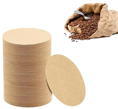 Papel de filtro de café, filtros de café desechables redondos sin blanquear universales para máquinas de café espresso, φ 53 mm (paquete de 600)