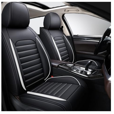 DINGQINGYUN Full Set Auto Sitzbezüge Für Smart Fortwo Forfour 453 451 450 2000-2024, AutositzbezüGe Set Leder, 2-Sitze Universal-SitzbezüGe Auto Komplettset(White)