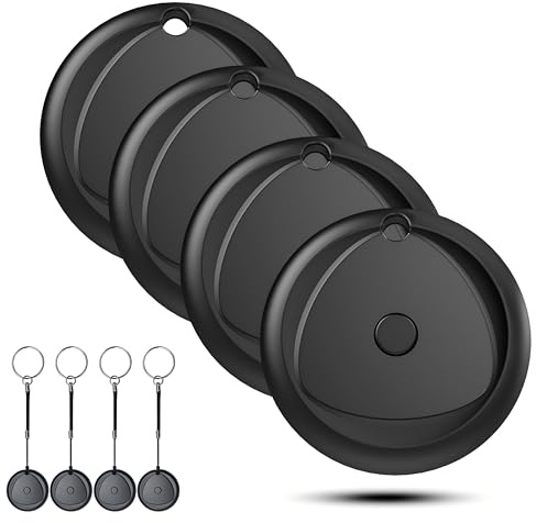 Air Tracker Tags 4er Pack Kompatibel mit Apple Wo ist? APP (Nur iOS), Schlüsselfinder mit 80dB Piepton, IP67 wasserdicht Smart Tag, Austauschbarer Akku, Key Tracker für Rucksack, Schlüssel, Koffer