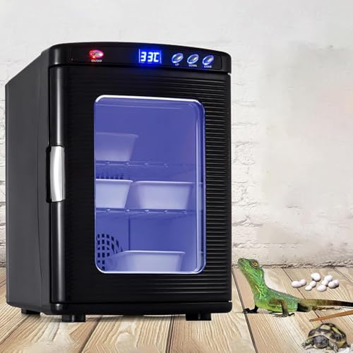 Reptile Egg Incubator with Digital Temperature Control and LED Lighting for Hatching Small Reptiles