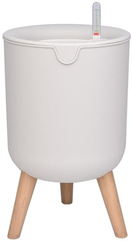 Generico Pequeñas macetas con autorriego – Jardineras de suelo de estilo nórdico, contenedores para flores decorativas, macetas modernas con indicador de nivel de agua para interiores, Gras