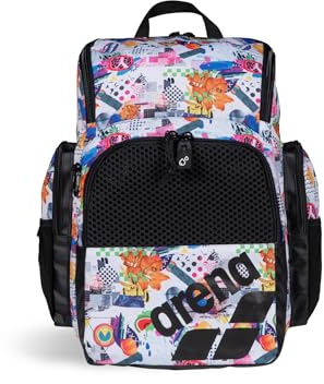 ARENA One Go Mochila de Natación para Atletas Deportes Gimnasio Rucksack Multideporte Mochila de Día Tamaño Mediano Equipo de Entrenamiento Bolsa de Natación para Hombres y Mujeres, 35 Litros, Collage