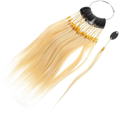 DECHOUS Test Capillaire Anneau 30 Pièces Cheveux Humains pour Salon de Beauté et Formation en Coloration Professionnelle