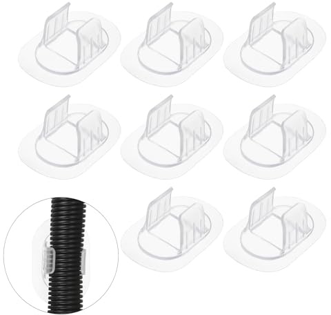 sourcing map 8 Pcs Washing Machine Drain Hose Holder (Fits 22-28 mm OD Hose) - Self-Adhesive No Drill Fixing Clip Guide Clamp Bracket for Clothes Washer/Laundry Tub Discharge, Transparent