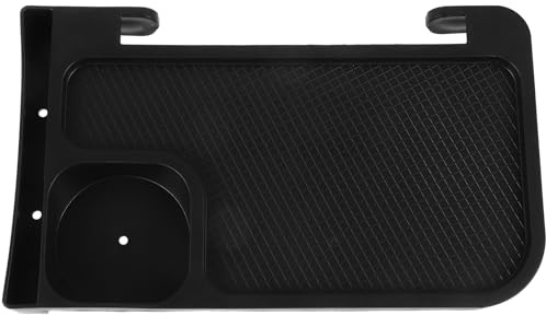 jojofuny Bandeja Portavasos para Silla de Camping y Playa Soporte Lateral Plegable de Plástico Abs Antideslizante Compatible Sillas Reclinables Accesorio para Muebles de Patio Negro