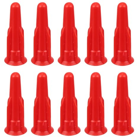 HOUDERCO 20 Pezzi Beccucci per Silicone Rosso in Plastica per Sigillatura con Cappuccio, Accessori per Pistola da Stucco, Riduce gli Sprechi e Mantiene Pulito Lavoro