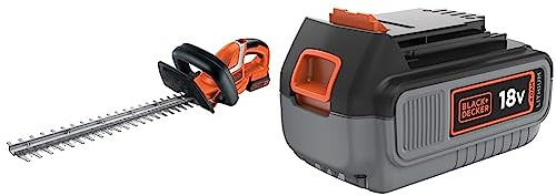 Black+Decker Akku Heckenschere & Li-Ion Akku (18V 4,0Ah, für alle 18V / F5 Gartengeräte und Elektrowerkzeuge, anwenderfreundliche Akku-Technik, Bestandteil des 18V Li-Ion Systems) BL4018