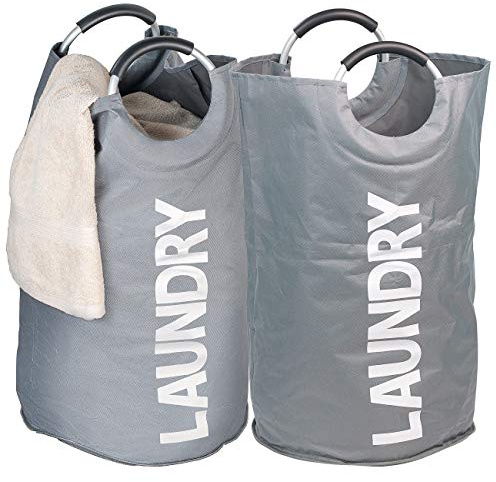 Rosenstein & Söhne Wäschebehälter: 2er-Set Moderne Wäschesammler mit Handgriffen, 65 Liter Volumen (Wäscheboxen, Wäschetruhe)