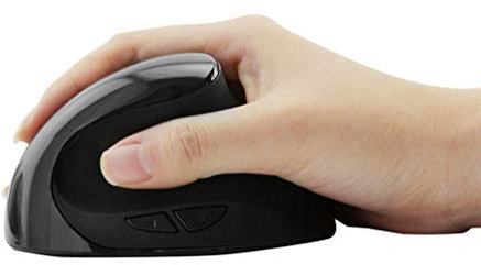 KUANDARMX Mouse Verticale Mouse Verticale Ottico|Mouse Verticale Design Ergonomico con Cavo Previene Il Disturbo del Tunnel Carpale per Mano Destra, Black