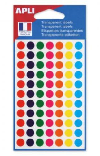 385 Klebepunkte, transparent, sortiert, Durchmesser 8 mm (5 Blatt/CD) - 5 Stück