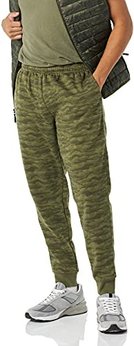 Amazon Essentials Pantaloni Sportivi da Jogging Taglio Rilassato, in Pile, vestibilità Comoda Uomo, Verde Oliva Mimetica, XL