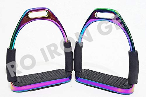 10,2 cm / 11,4 cm / 12,1 cm / 12,7 cm, Regenbogenfarben, flexibel, Sicherheitssteigbügel, für Erwachsene und Kinder