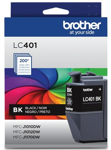 Brother Genuine LC401BK Standard Yield Black Ink Cartridge