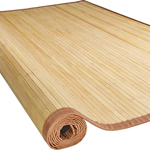 Bamboo Area Rug - 5x8 Outdoor Rug All in One: Bamboo Rugs for Living Room, Outdoor Patio Rug, Kitchen Rug, Outdoor Carpet