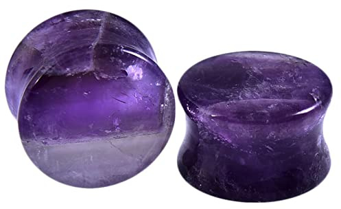 Beydodo Écarteur d Oreilles 16mm, Tunnel Oreille Pierre 2 Pièces Violet Ecarteur Oreilles Plug 5/8 inch Boucles d'oreilles Femme