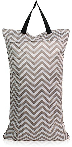 MHwan Bolsas Tela Ropa Bebe, Neceser para Pañales, Impermeable con Doble Bolsillo con Cremallera, para Colgar en húmedo y seco, Adecuada para pañales de bebé, Fitness, Playa, Piscina (Rayas)