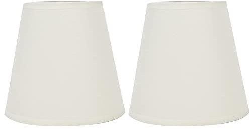 2 Stück Kleine Lampenschirme Aufstecken, Barrel Lampenschirm Modern Simple Clip on Stoff Lampshades Nachttisch Lampenschirm Fass Tuch Lampe Abdeckung für E14 Schraube Kronleuchter Wandlampe (Beige)