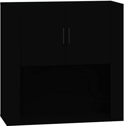 vidaXL Wandschrank, Hängeschrank mit viel Stauraum, Aufsatz für Schrank Sideboard, Schwebeschrank Beistellschrank Schwebend, Schwarz Holzwerkstoff
