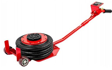 WIDMANN Bag Air Jack 6600 lbs Capacity Pneumatic Jack Quick Lift 3T, Heavy Duty, Car Repair Jacks and Floor Jacks, Folding Rod Fast Lifting, Triple Bag, with Two Wheels, Quick Car Lifting Jack, RED