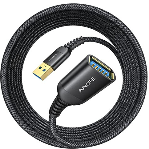 AINOPE 6m USB-Verlängerungskabel Typ A Stecker zu Buchse USB 3.0 Verlängerungskabel Hohe Datenübertragung Kompatibel mit Webcam, Gamepad, USB Tastatur, Flash Drive, Festplatte, Drucker