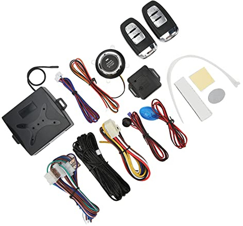 Tbest Alarma de Bloqueo Ral Sistema de Entrada de Llave de Arranque con un Solo Toque Rte Automático, Sistema de Entrada de Llave de Coche de 12 V Detección de Control Rte Luz de