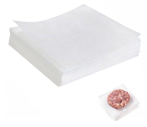 Vlwltl 200Pcs 6 x 6 Unbleached Parchment Paper, Burger Patty Paper, Non-Stick Squares Wax Paper Sheets for Seperating Patty, Cookies, Baking, Wrapping Candies.