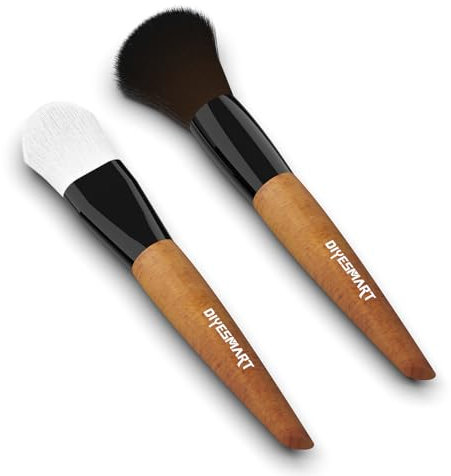 DIYESMART Kit di 2 spazzole per la pulizia con manico in legno, per modellini, statue, modelli, artigianato