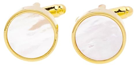 Manschettenknöpfe Gold | Manschettenknöpfe für Herren | Geschenk Hochzeit Perle | Geschenk für Männer Geburtstag Schmuck Edelstahl | Hemd Perlmutt Design, Unique, Edelstahl, Feueropal