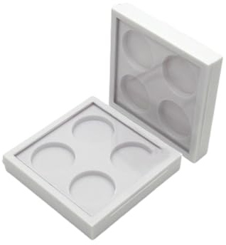 TOVINANNA 2pcs 4 palette di ombretti rossetto vuoto 4 colori ombretto caso accessori trucco ombretto contenitore pallet trucco contenitore vassoio magnete bianco cosmetico
