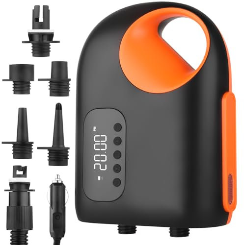 ChicDwell SUP Electric Pump 20PSI, Portable Paddle Board Pump with Auto-Stop & Digital Display, 12V DC Car Connector, Fast Inflation for Paddle Boards, Boats, Air Tents, Awnings & More