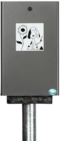 PROREGAL Robuster Hundekotbeutelspender für 200 Beutel | Wand- oder Rohrmontage | HxBxT 43x6x26,5cm | Verzinkter Stahl | Grau | Kotbeutel Kottüte