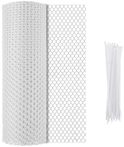 Valla de malla de alambre de plástico 40x500cm Malla de Alambre de Pollo con bridas para cables