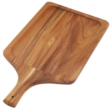 MAGICLULU Planche à Découper Bois Pour Cuisine Planche à Pizza Avec Poignée Plat De Service Pour Aliments