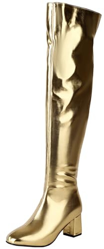 Vrupons Damenmode Glänzende Überknieige Sexy Stiefel