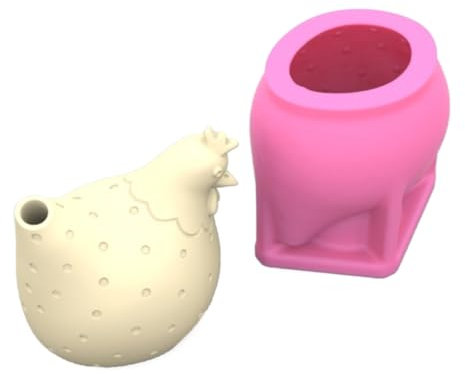 Molde de silicona con forma de gallina creativa, molde de silicona para decoración individual del hogar