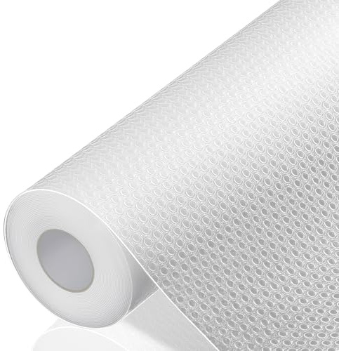 Shelf Liners for Kitchen Cabinet, Waterproof Drawer Liner, Refragerator Liner No Slip Cupboard Mats Non Adhesive EVA Place Mats Roll-Clear Dot 30W x 300L cm