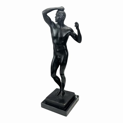 Statua di Adam in vero bronzo su base in marmo, 31,5 cm