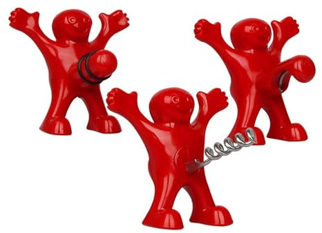 3 Pièces Tire-Bouchon Amusant, Personnalisé Décapsuleur de Vin, Trois Mignons Humour Rouges Tire-Bouchons, Vin Bouchon, Bière Ouvre Bouteille, Cadeau Drole Rigolo Homme Femme