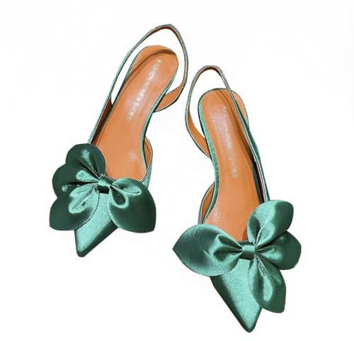 Minetom Femme Escarpins Élégant Bout Pointu Pumps Été Talon Haut Chaussure de Fête Soirée Mariage Bureau C Vert 39 EU