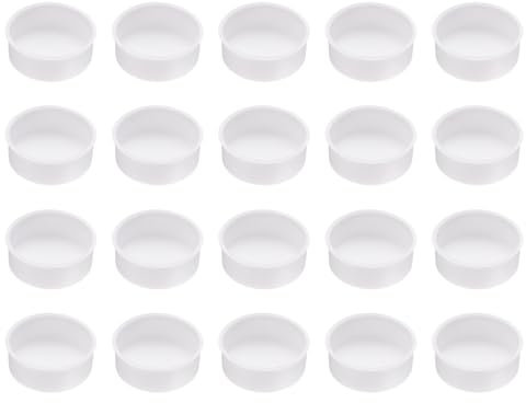 sourcing map 20pcs Plastic Hole Cover Plug for 35mm(1 3/8) Concealed Hinge Cup and Screw Hinge Hole Plugs Covers for Kitchen Cabinet Furniture, White