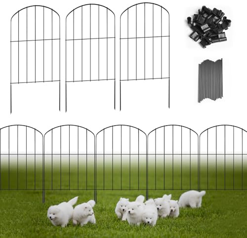 SDLDEER 10 Pcs Garden Fence 320CM(L) x 61CM(H) Decorative Metal Fencing