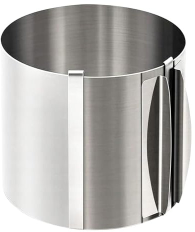 Ghjkldha Anillo para tartas, molde ajustable para hornear, marco de repostería de acero inoxidable, 16-30 cm de diámetro, diseño retráctil, herramienta de decoración de postres, accesorio para hornear