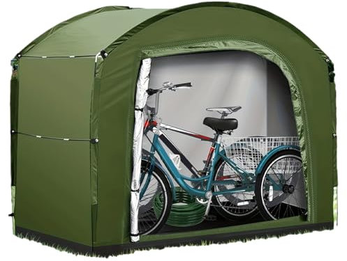 Fahrradaufbewahrungszelt, wasserdicht, tragbare Fahrrad-Abdeckung, Oxford-Stoff, Motorrad-Organizer, Unterschlupf, 220 x 150 x 185 cm, einfacher Aufbau, tragbar für Motorrad, Gartengeräte, Rasenmäher